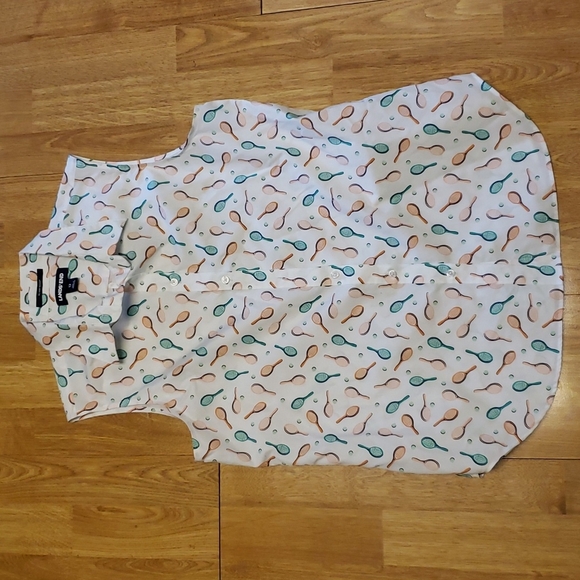 Lands' End Tops - Lands End sleeveless novelty tennis button front top size 12